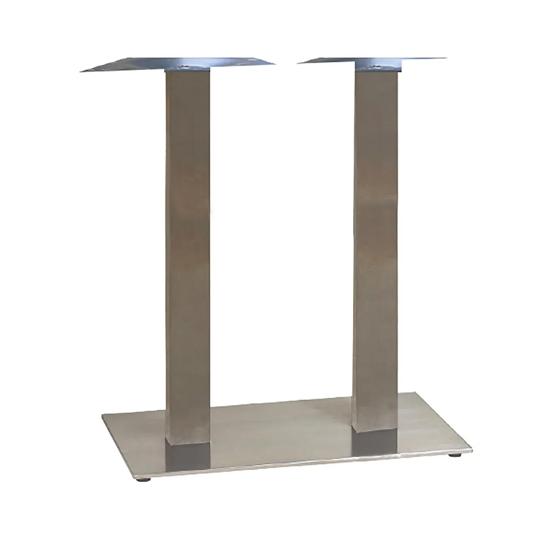 Grosfillex US506009 Gamma Lateral Base, Bar Height, 16x28, Stainless Steel, Silver Finish