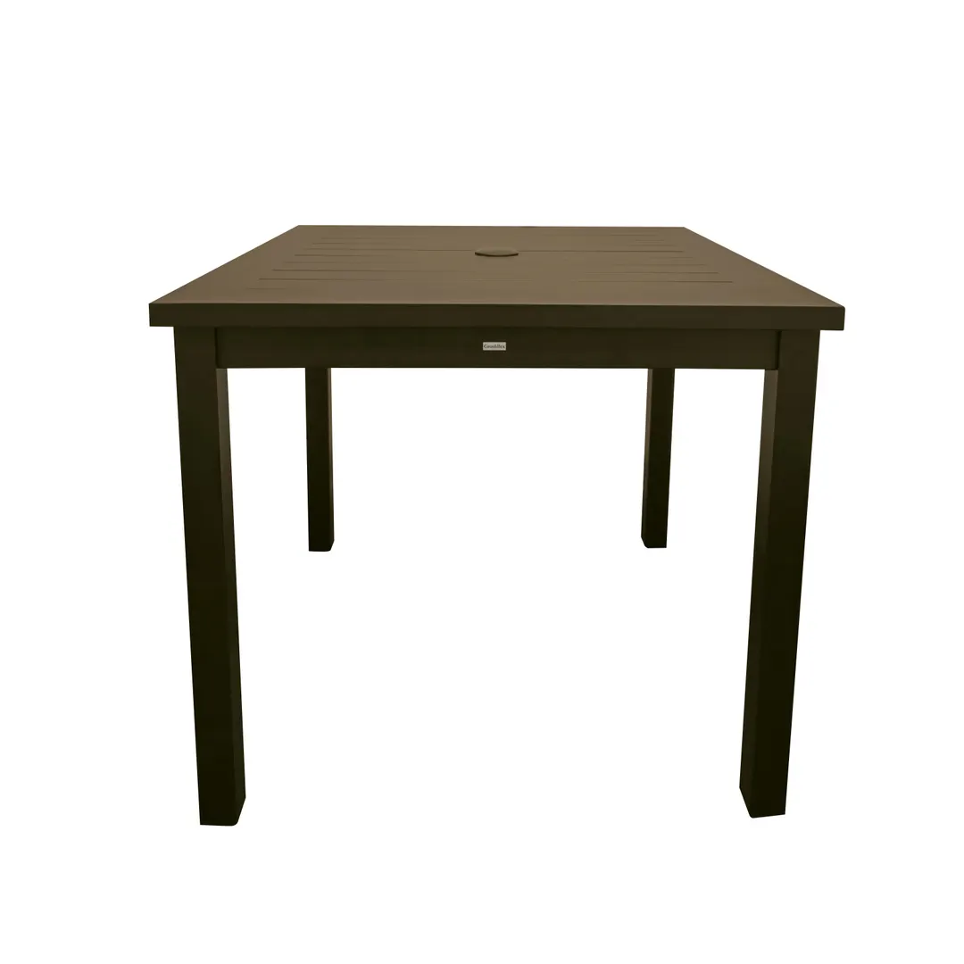 Grosfillex US928599 Sigma 34x34 Square Outdoor Aluminum Table, 29H, Fusion Bronze