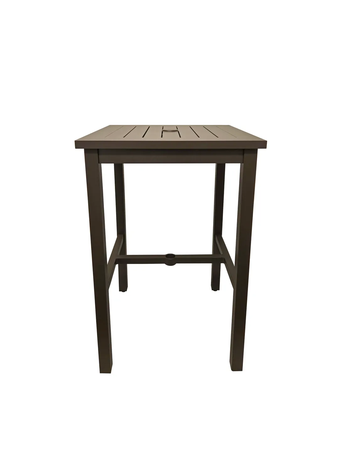 Grosfillex US930599 Sigma 28x28 Square Bar Height Outdoor Table, Aluminum, Fusion Bronze, 42H