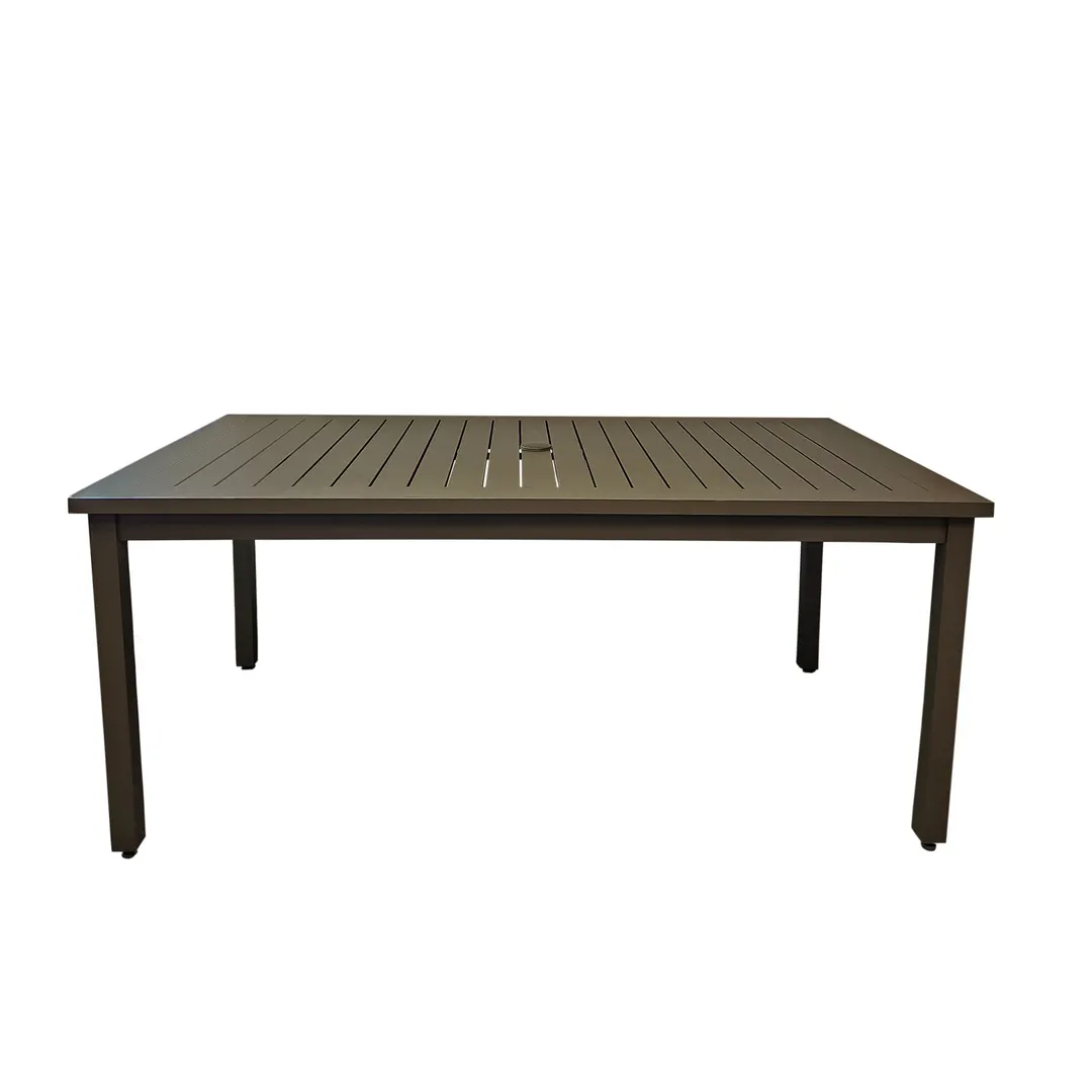 Grosfillex US932599 Sigma Outdoor Table, 69x39, Aluminum, Fusion Bronze, Rectangular