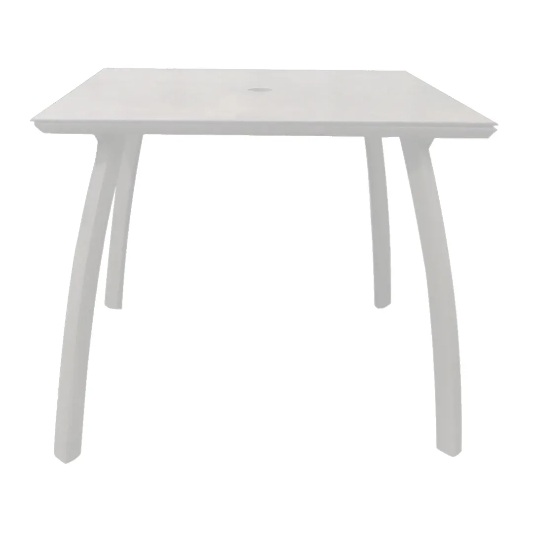 Grosfillex S6602096 Square Outdoor Restaurant Table, 36x36, Aluminum Base, Laminate Top, White