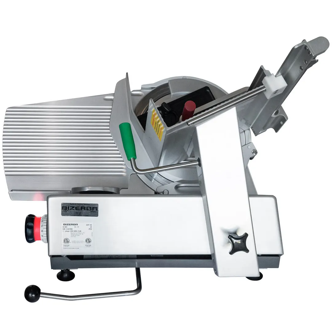 Bizerba GSP HD I 150-60HZ-220V - 13" Safety Slicer, 1/2 HP Belt Drive, 40° Gravity Feed, 0-0.94" Slice