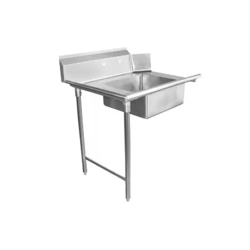 GSW USA DT48S-L 48" x 30" Soiled Straight Dishtable with Bowl - 16 Gauge, 8" Splash / Left‑to‑Right