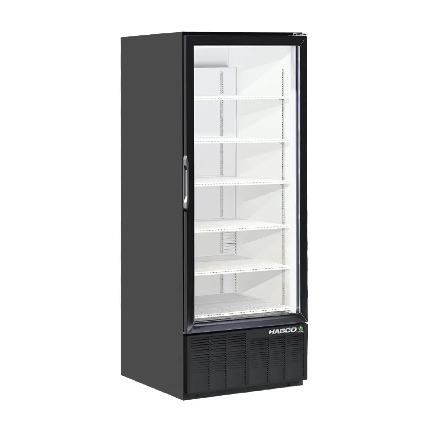 Habco ESM28HCTD - 30" Black Glass‑Door Merchandiser Refrigerator, 24‑37 cu ft, Bottom‑Mounted, R290, 1/4 HP