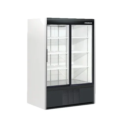 Habco SE40EHC - 47" 2‑Section Glass Door Merchandiser, 38‑53 cu ft, White Aluminum, R290, 3/8 HP