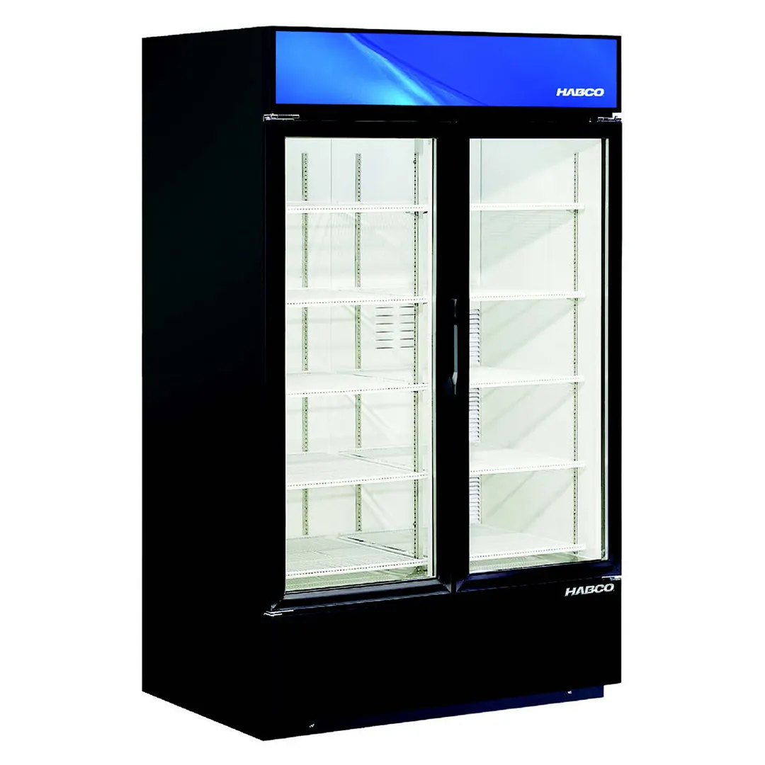 HABCO SF46HCBXM Glass Door Freezer Merchandiser, Black Exterior, 1 HP R290, 54‑85 cu ft, Controller