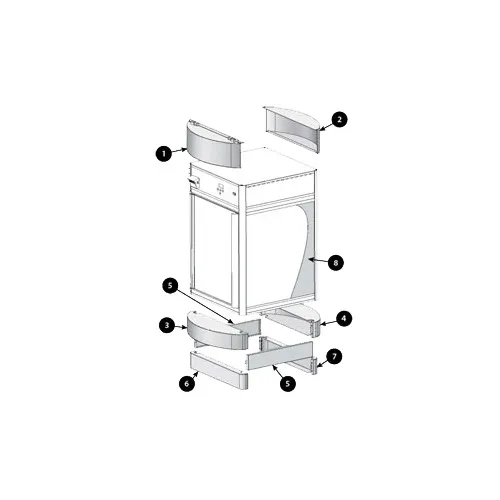 Hatco FSD-1CB One Curved Front Panel, Two Flat Side Panels