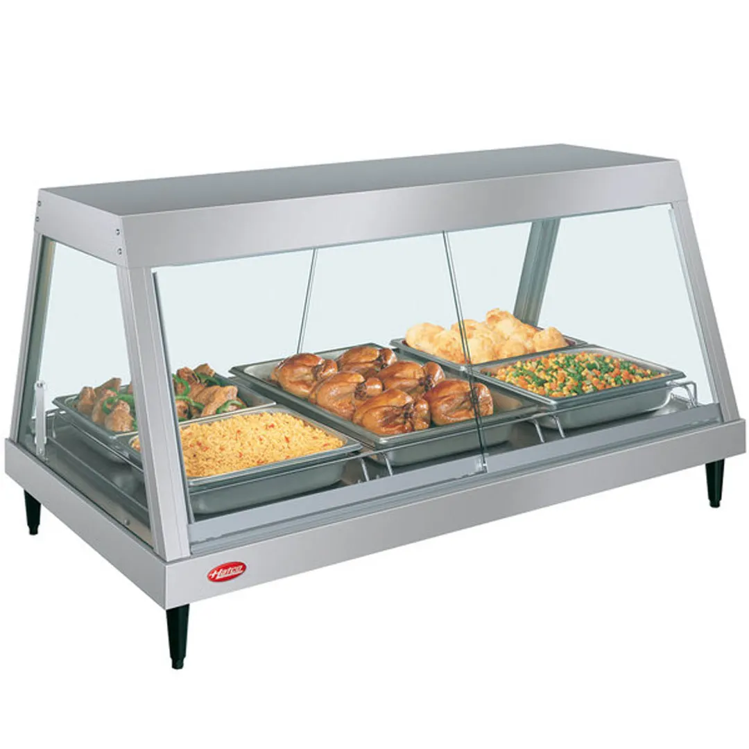 Hatco GRHD-3P 45 1/2" Glo-Ray® Heated Display Case, Countertop, See-Thru Design, (3) Pan Single Shelf