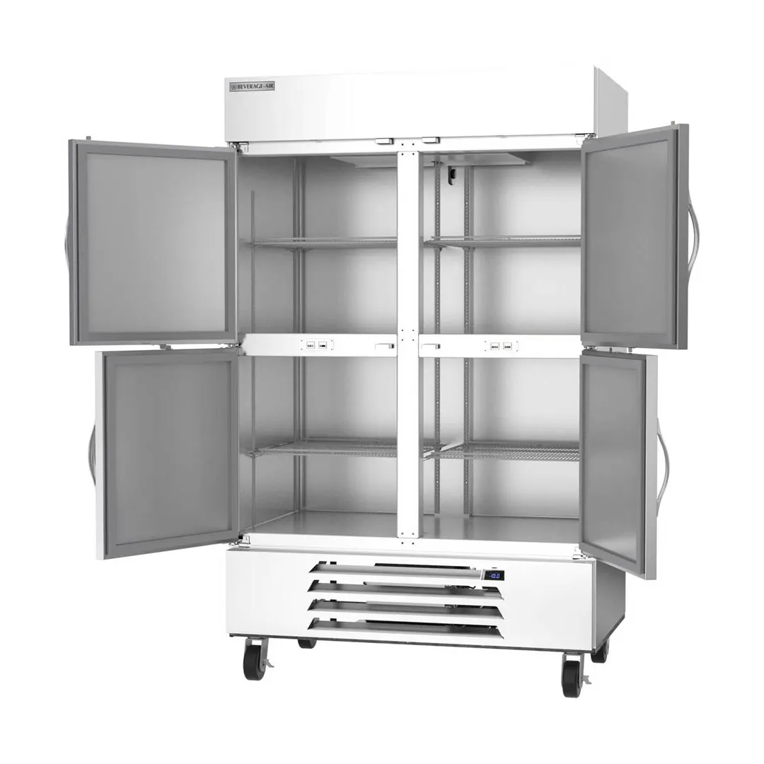 Beverage Air HBF49HC-1-HS 52" 4-Half Solid Door Reach-In Freezer, Bottom Mounted, 46.2 cu. ft., Stainless Steel