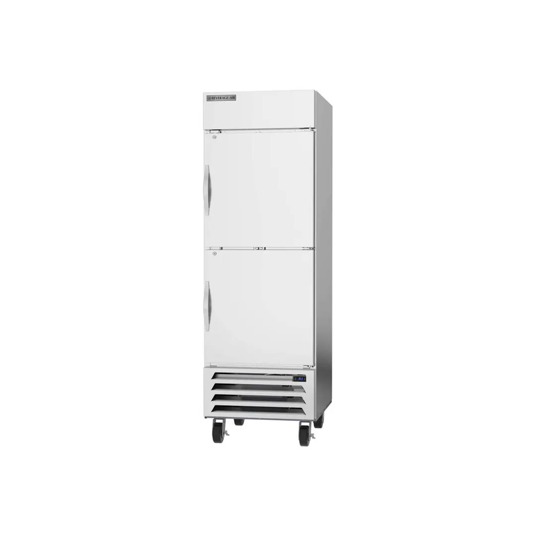 Beverage Air HBR23HC-1-HS, 27" 1-Section Reach-In Refrigerator w/ 2 Solid Half Doors, Bottom Mounted, 1/4 hp, 23 cu. ft.