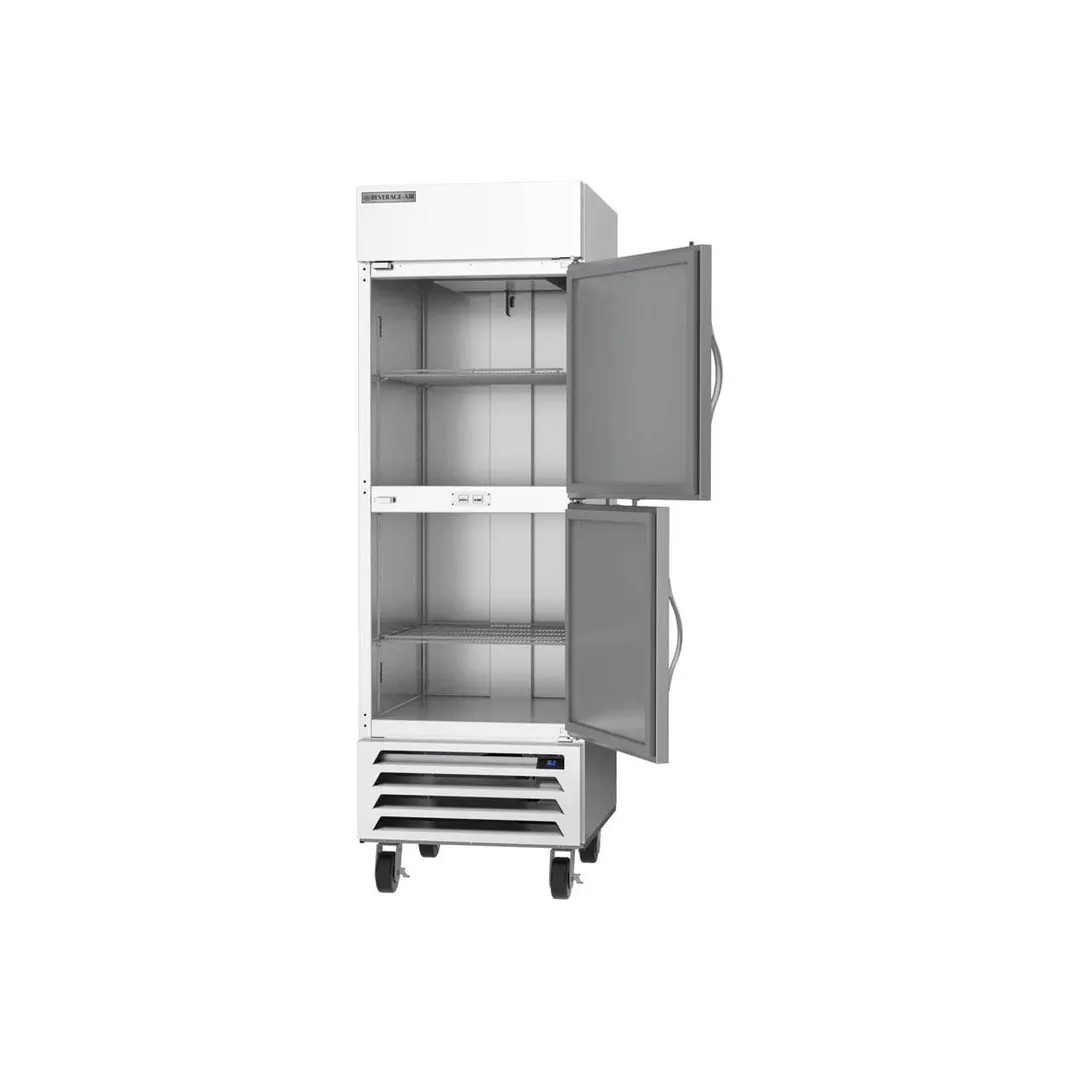 Beverage Air HBR23HC-1-HS, 27" 1-Section Reach-In Refrigerator w/ 2 Solid Half Doors, Bottom Mounted, 1/4 hp, 23 cu. ft.