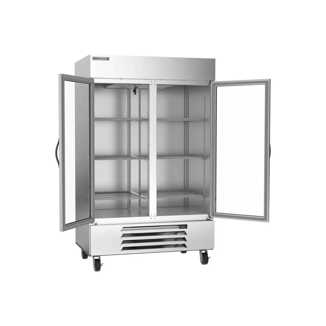 Beverage Air HBR49HC-1-G 52" 2-Section Reach-In Refrigerator w/ 2 Glass Full Doors, Bottom Mount, 1/3 hp, 46 cu. ft.
