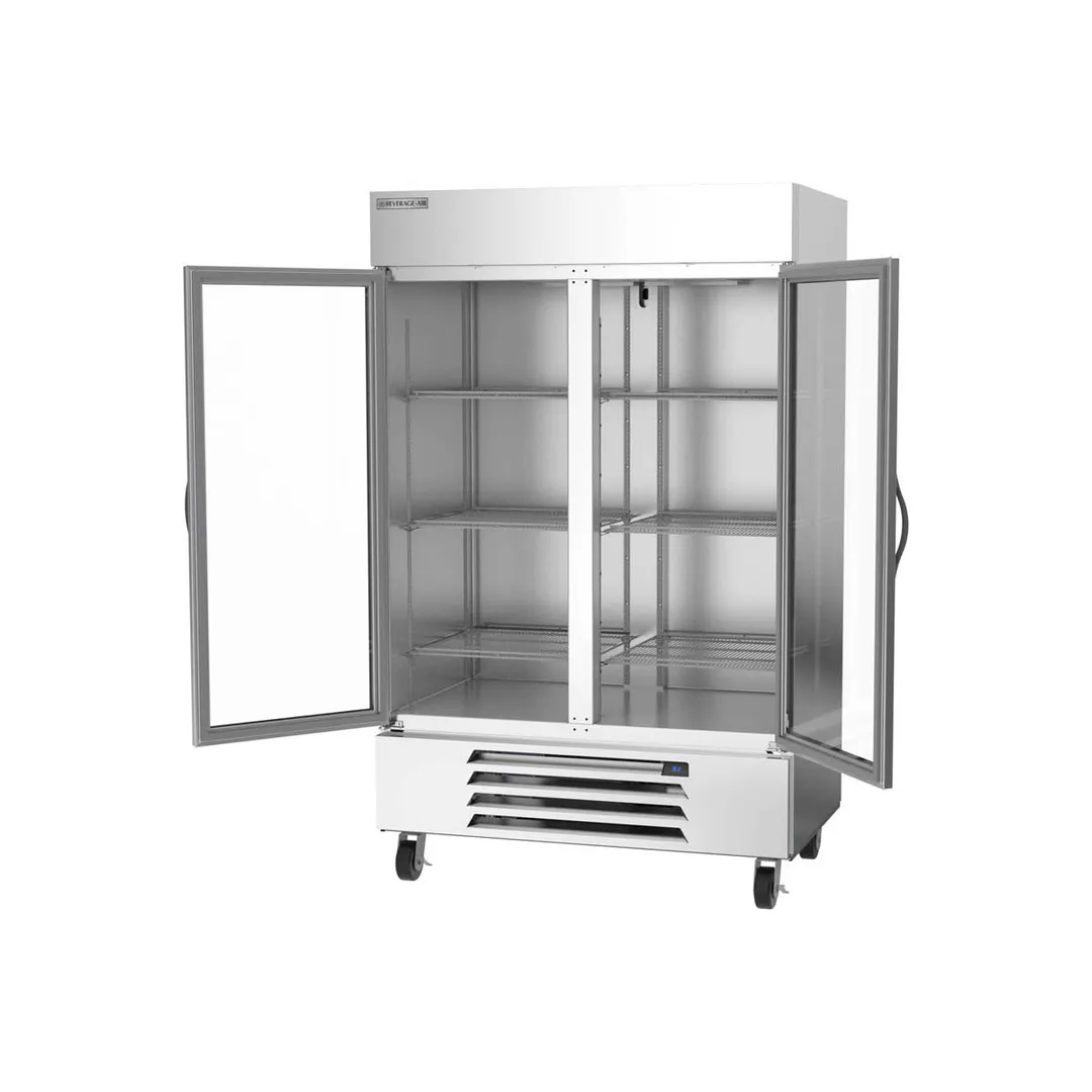 Beverage Air HBR49HC-1-G 52" 2-Section Reach-In Refrigerator w/ 2 Glass Full Doors, Bottom Mount, 1/3 hp, 46 cu. ft.