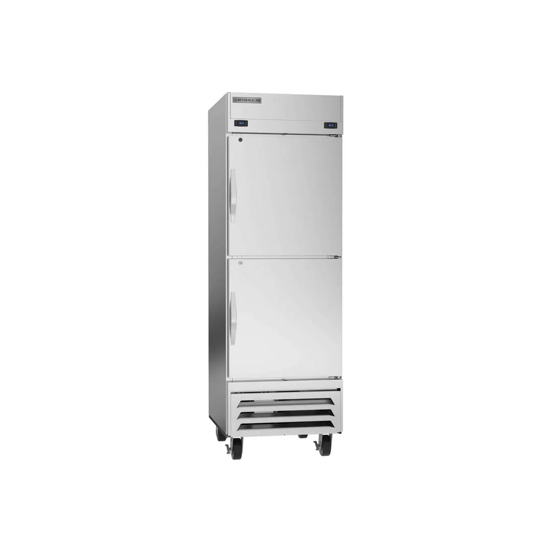 Beverage Air HBRF23HC-1-A 27" 1-Section Reach-In Refrigerator Freezer Combo w/ 2 Half Solid Doors
