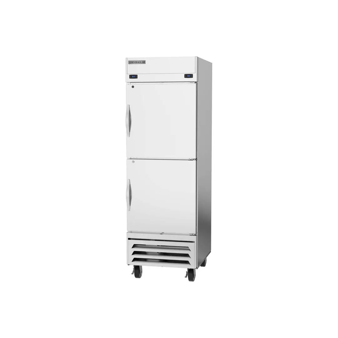 Beverage Air HBRF23HC-1-A 27" 1-Section Reach-In Refrigerator Freezer Combo w/ 2 Half Solid Doors