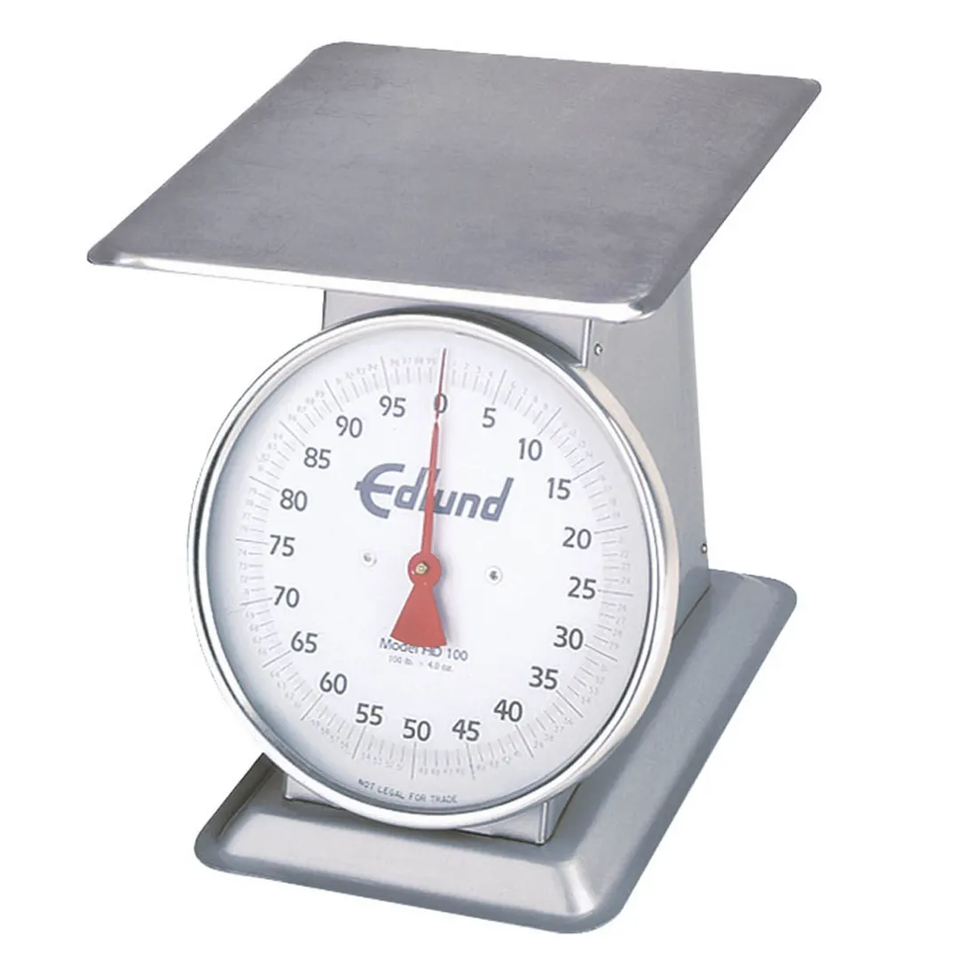 Edlund HD-100 Countertop Receiving Scale – 100 lb, 4 oz Graduation, Stainless Steel Construction, Fixed Dial