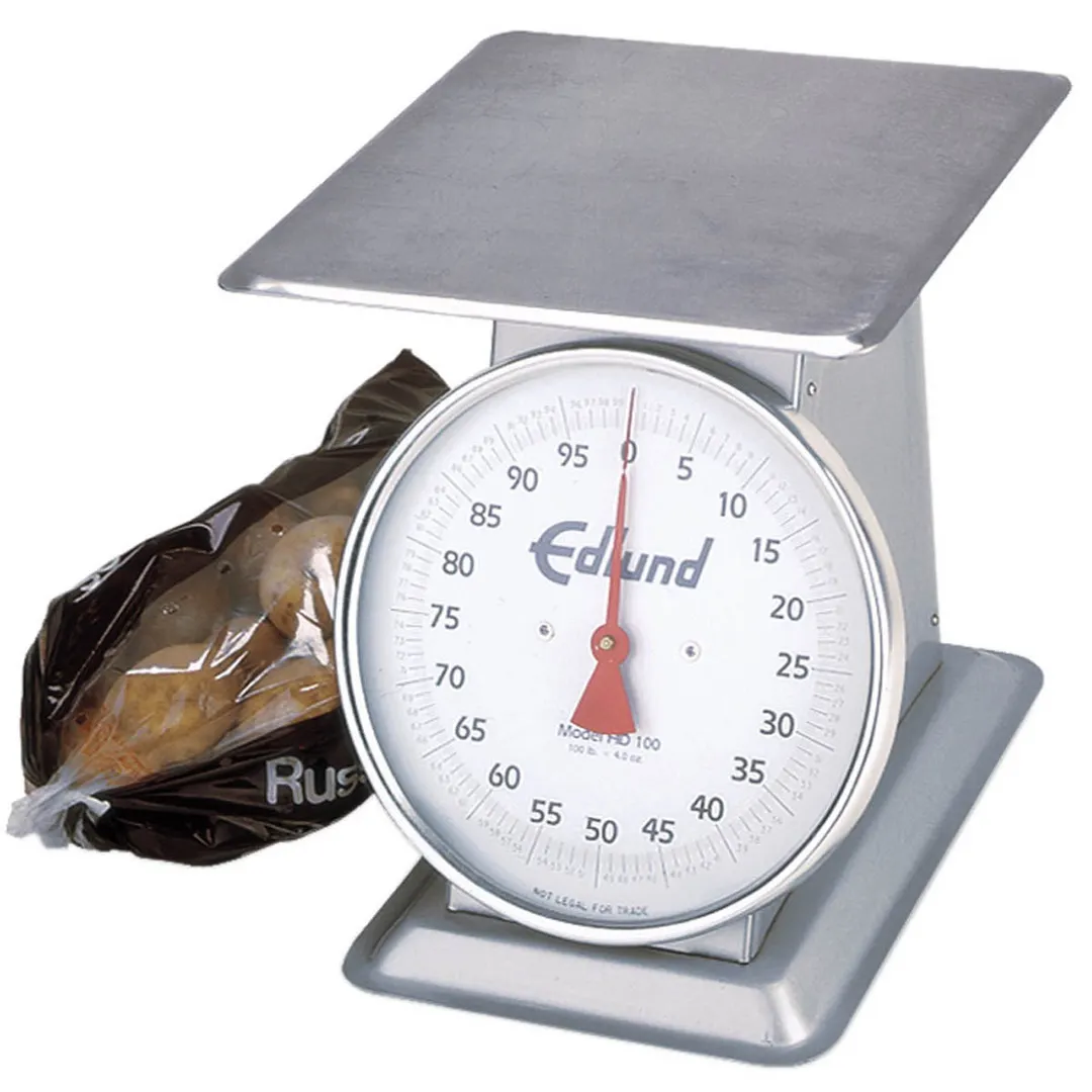 Edlund HD-100 Countertop Receiving Scale – 100 lb, 4 oz Graduation, Stainless Steel Construction, Fixed Dial