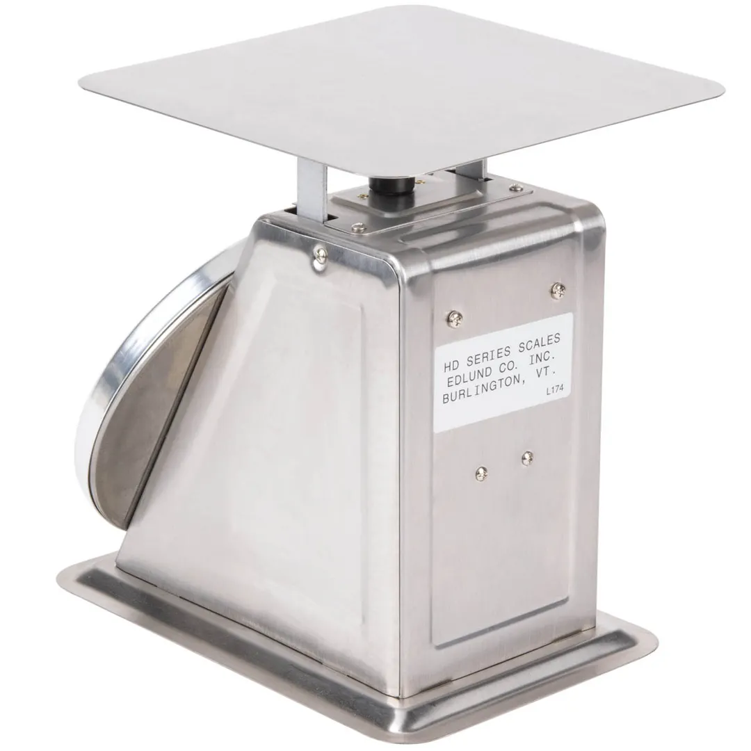 Edlund HD-10 10-29 lb Fixed Dial Portion Scale, Stainless, Top Loading Counter, 1/2 oz Graduation, Sloped Display
