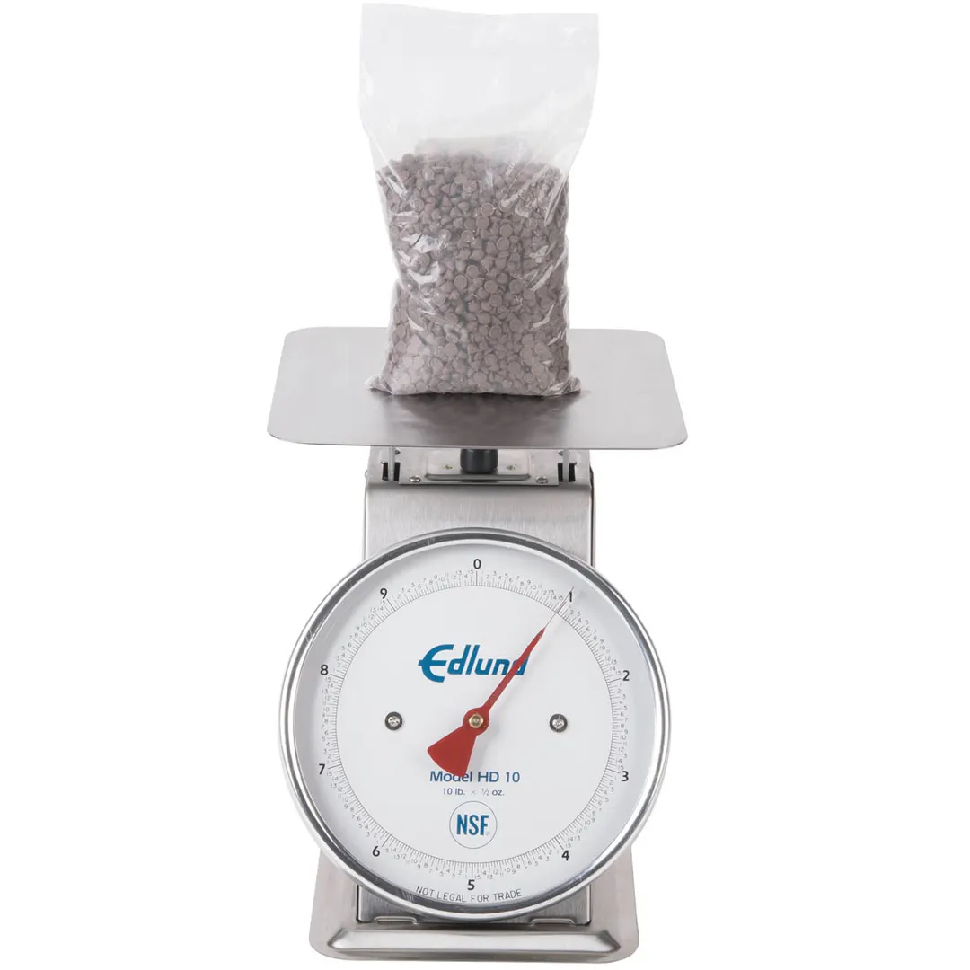 Edlund HD-10 10-29 lb Fixed Dial Portion Scale, Stainless, Top Loading Counter, 1/2 oz Graduation, Sloped Display