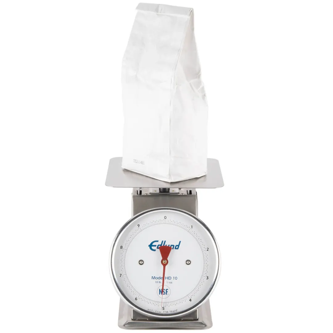 Edlund HD-10 10-29 lb Fixed Dial Portion Scale, Stainless, Top Loading Counter, 1/2 oz Graduation, Sloped Display
