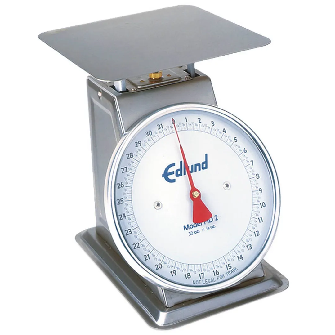 Edlund HD-2 Portion Scale – Top Loading 1-9 lb Capacity Fixed Dial Sloped Face 32 oz × 1/8 oz Stainless Steel
