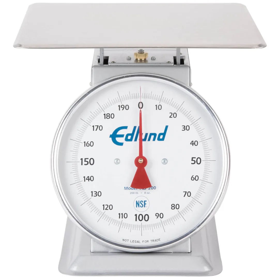 Edlund HD-200 Receiving Scale, Fixed Dial, 200 lb x 1 lb Graduation, Stainless Steel Countertop