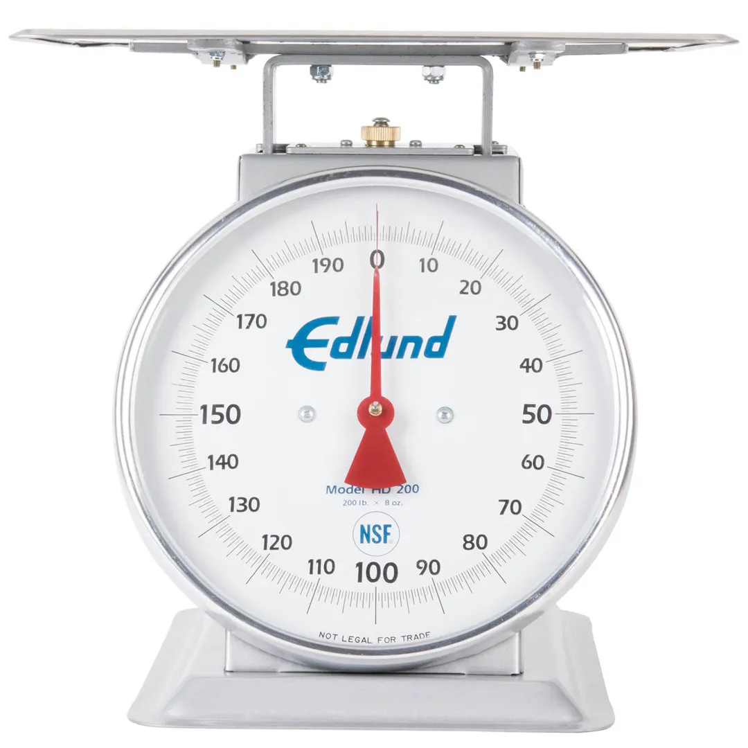 Edlund HD-200 Receiving Scale, Fixed Dial, 200 lb x 1 lb Graduation, Stainless Steel Countertop