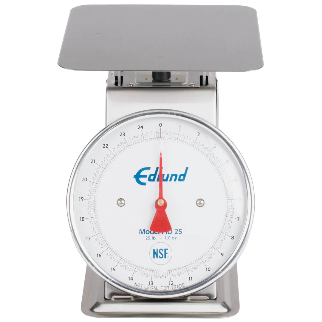 Edlund HD-25 - 10-29 lb Fixed Dial Portion Scale, Stainless Steel, Sloped Face, 25 lb, 1 oz