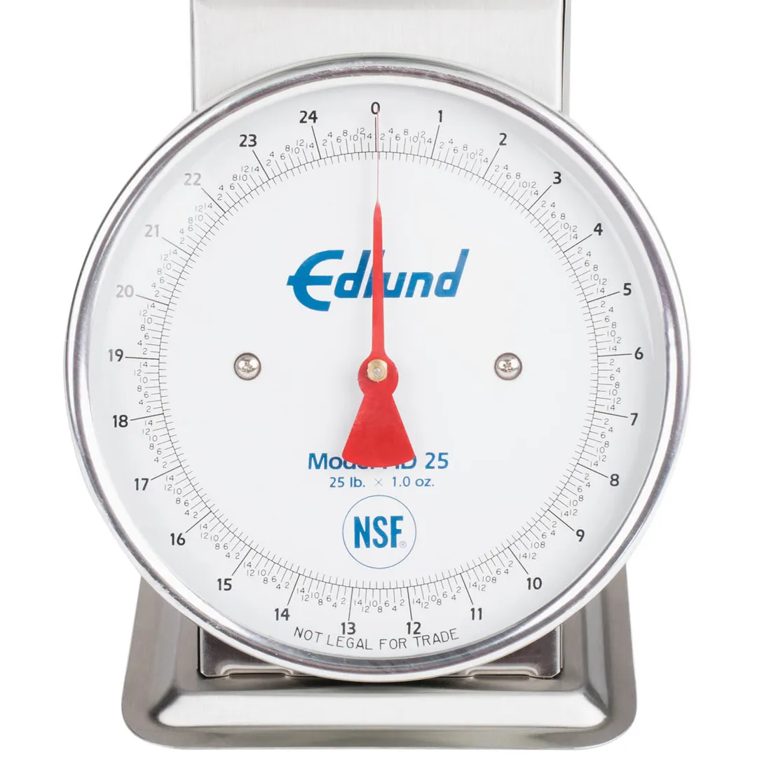 Edlund HD-25 - 10-29 lb Fixed Dial Portion Scale, Stainless Steel, Sloped Face, 25 lb, 1 oz