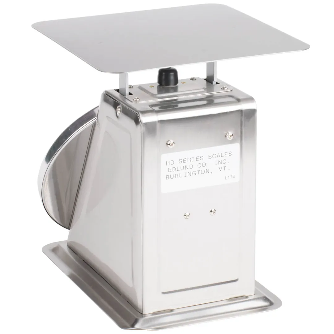 Edlund HD-25 - 10-29 lb Fixed Dial Portion Scale, Stainless Steel, Sloped Face, 25 lb, 1 oz