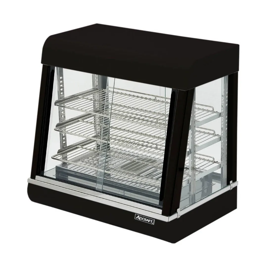 Adcraft HD-26 26" Self-Service Countertop Heated Display Case w/ 3 Shelves, Sliding Doors