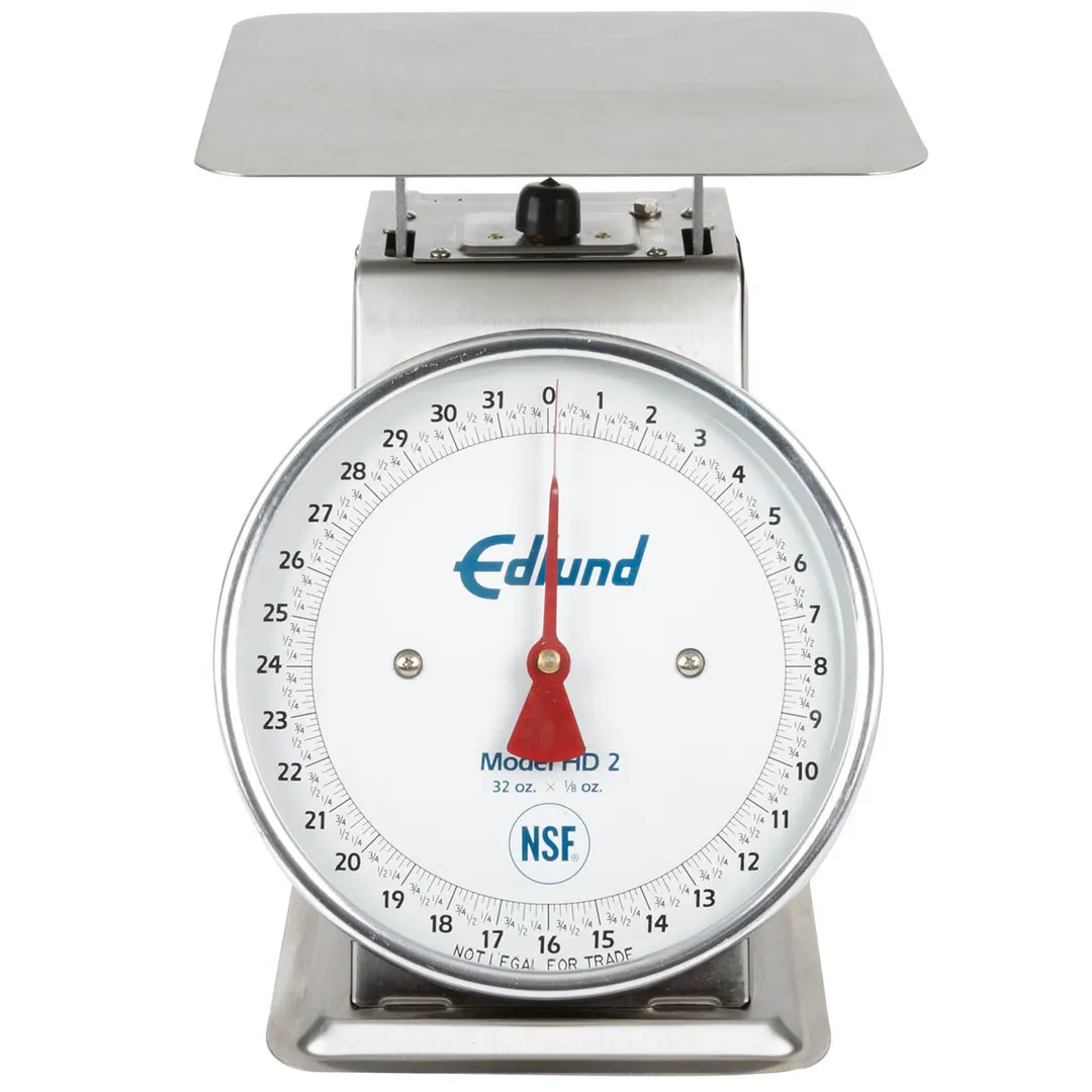 Edlund HD-2 Portion Scale – Top Loading 1-9 lb Capacity Fixed Dial Sloped Face 32 oz × 1/8 oz Stainless Steel