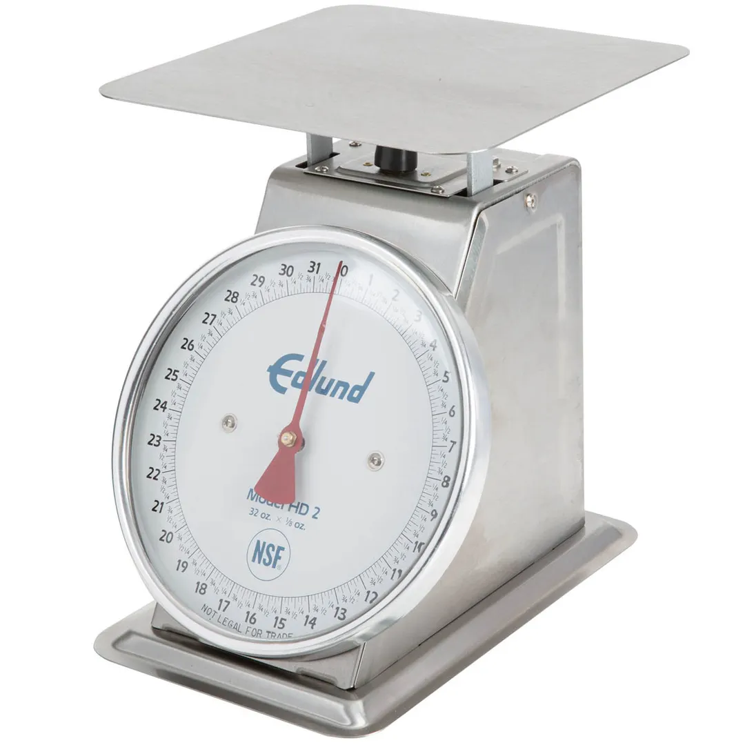 Edlund HD-2 Portion Scale – Top Loading 1-9 lb Capacity Fixed Dial Sloped Face 32 oz × 1/8 oz Stainless Steel
