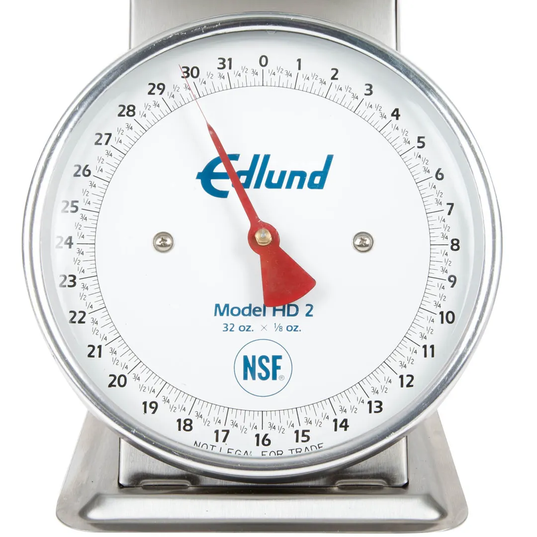 Edlund HD-2 Portion Scale – Top Loading 1-9 lb Capacity Fixed Dial Sloped Face 32 oz × 1/8 oz Stainless Steel