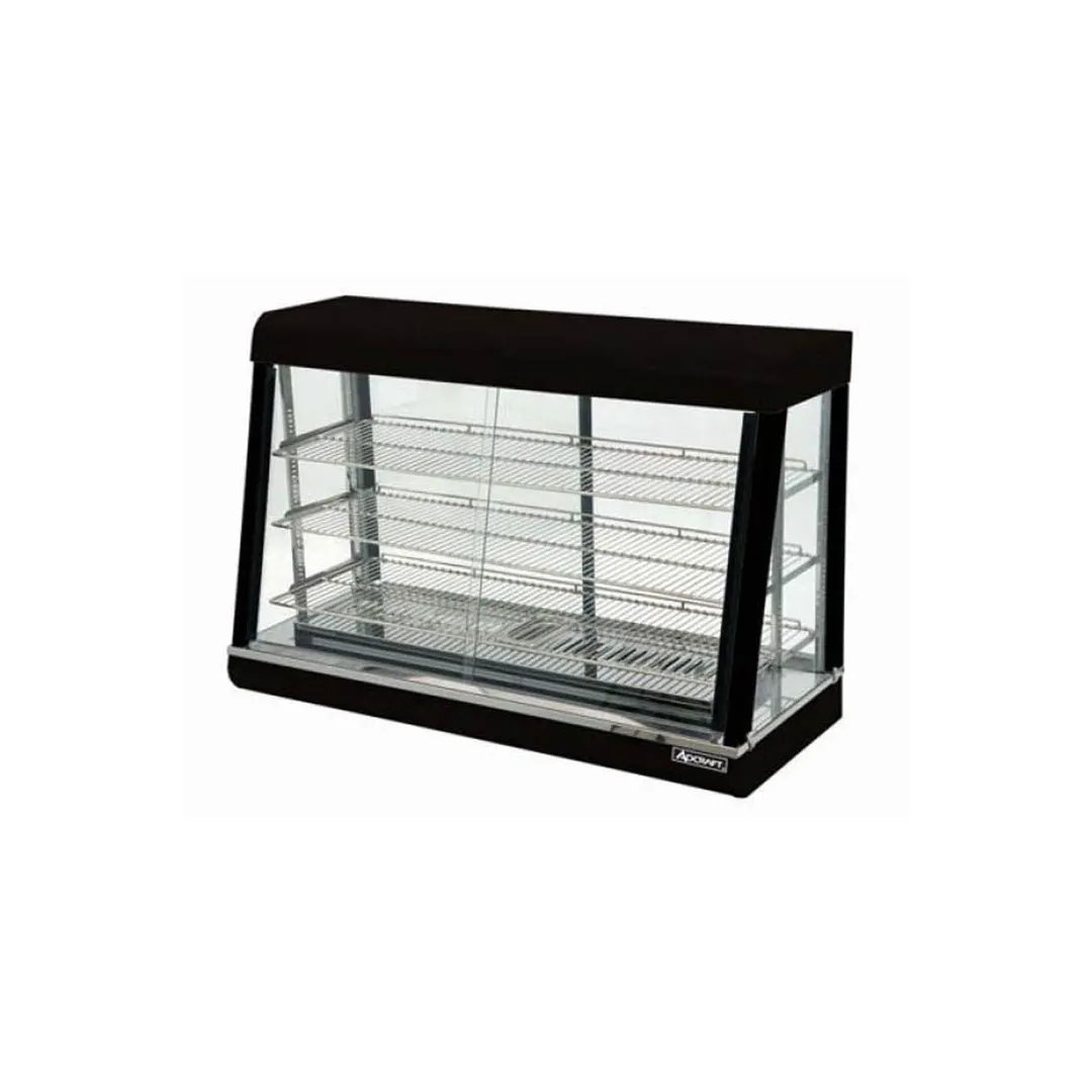 Adcraft HD-48 Self-Service Countertop Heated Display Case w/ 3 Shelves, Sliding Doors