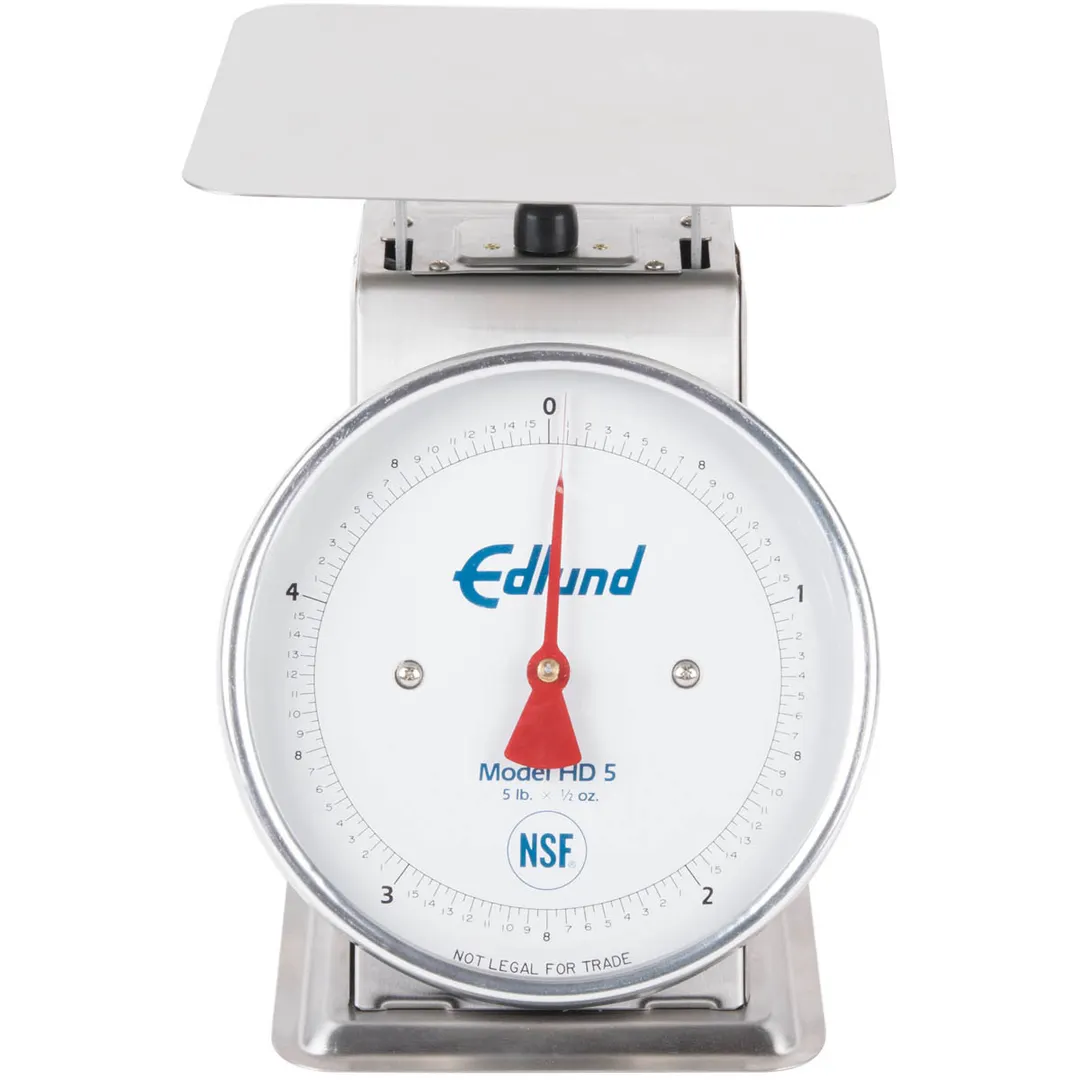 Edlund HD-5 1-9 lb Fixed Dial Portion Scale, Stainless Steel, Sloped Display, 5 lb 1/2 oz Graduation