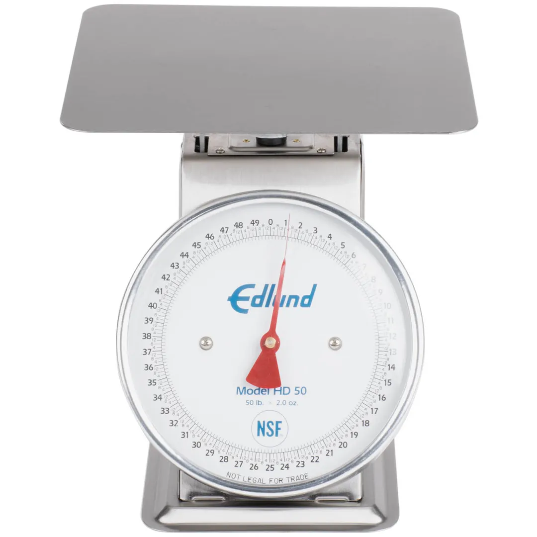 Edlund HD-50 - 50 lb x 2 oz Stainless Steel Top Loading Countertop Scale, Fixed Dial, Sloped Display