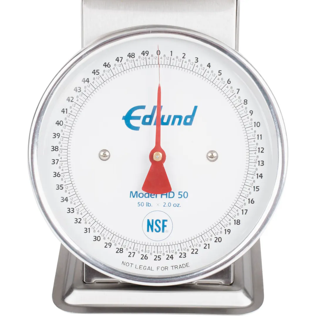 Edlund HD-50 - 50 lb x 2 oz Stainless Steel Top Loading Countertop Scale, Fixed Dial, Sloped Display