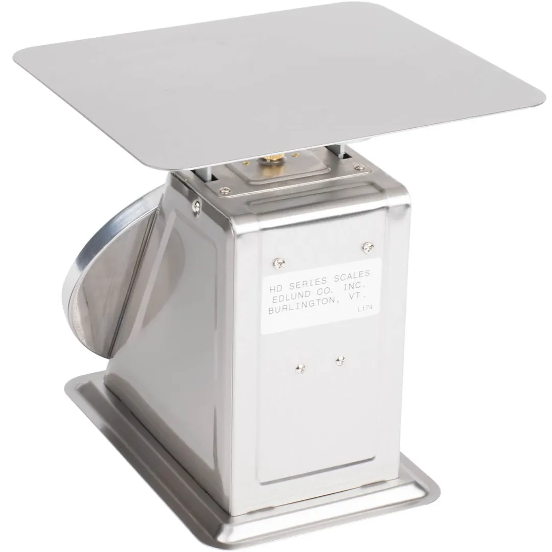 Edlund HD-50 - 50 lb x 2 oz Stainless Steel Top Loading Countertop Scale, Fixed Dial, Sloped Display