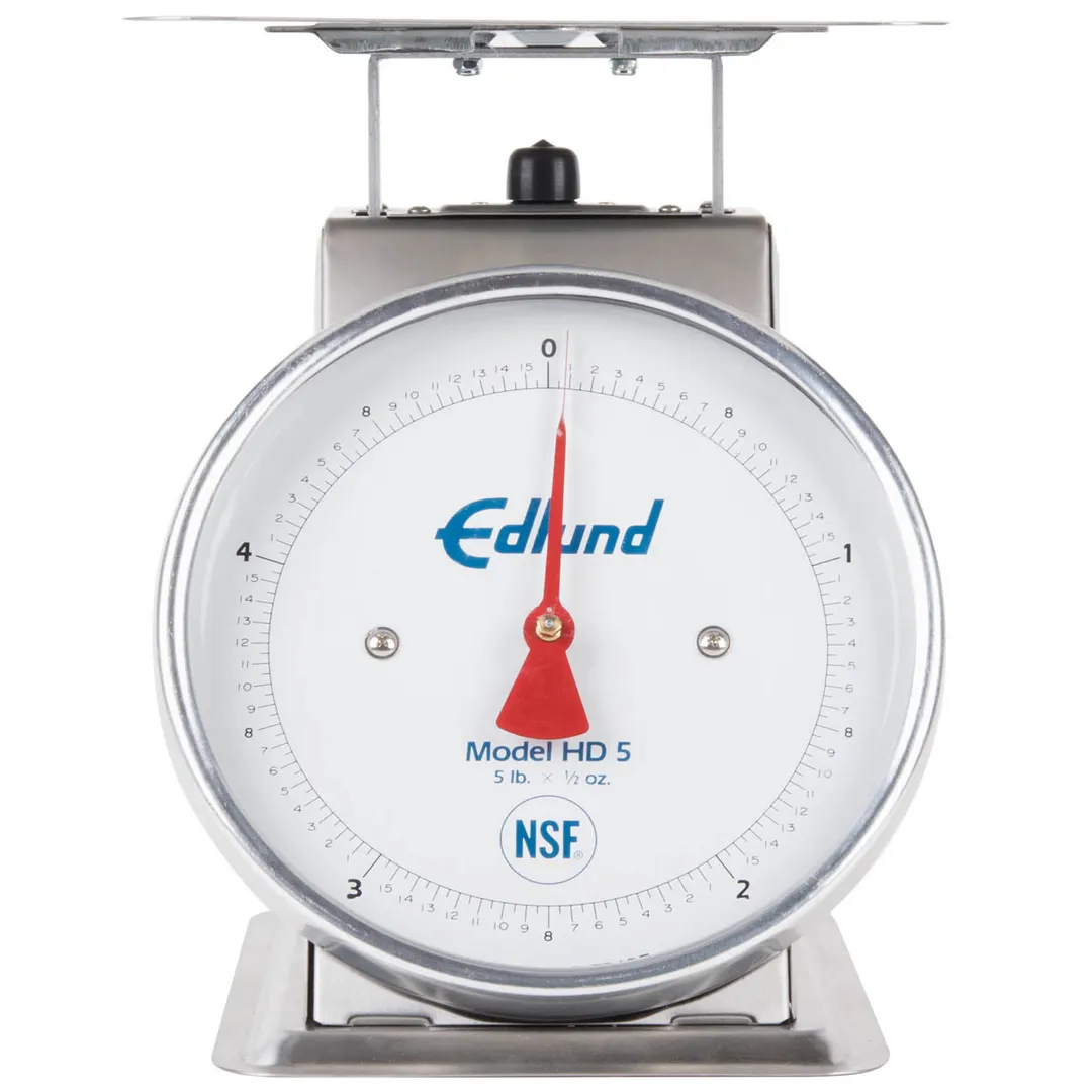 Edlund HD-5 1-9 lb Fixed Dial Portion Scale, Stainless Steel, Sloped Display, 5 lb 1/2 oz Graduation