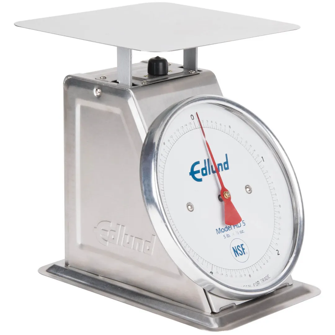 Edlund HD-5 1-9 lb Fixed Dial Portion Scale, Stainless Steel, Sloped Display, 5 lb 1/2 oz Graduation