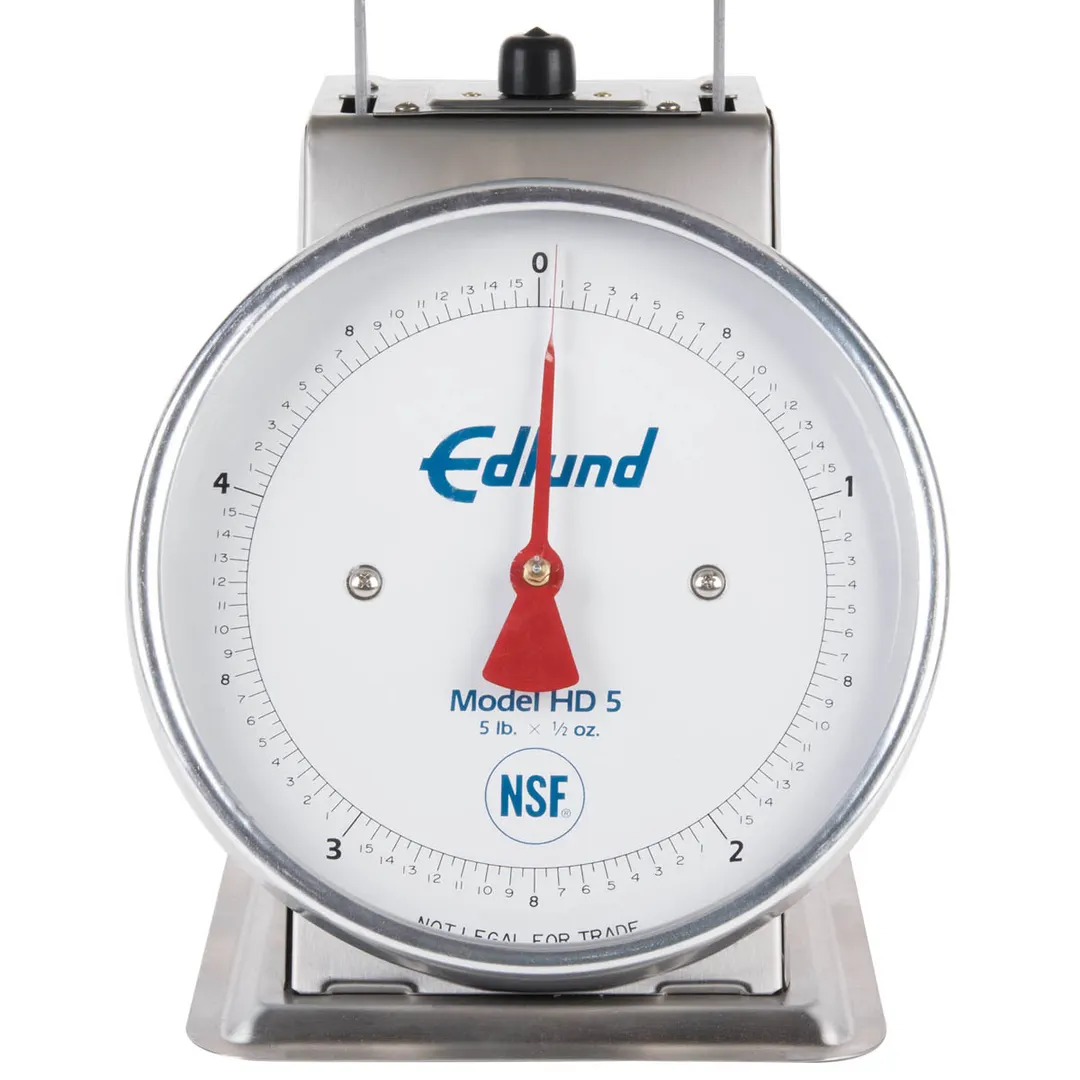Edlund HD-5 1-9 lb Fixed Dial Portion Scale, Stainless Steel, Sloped Display, 5 lb 1/2 oz Graduation