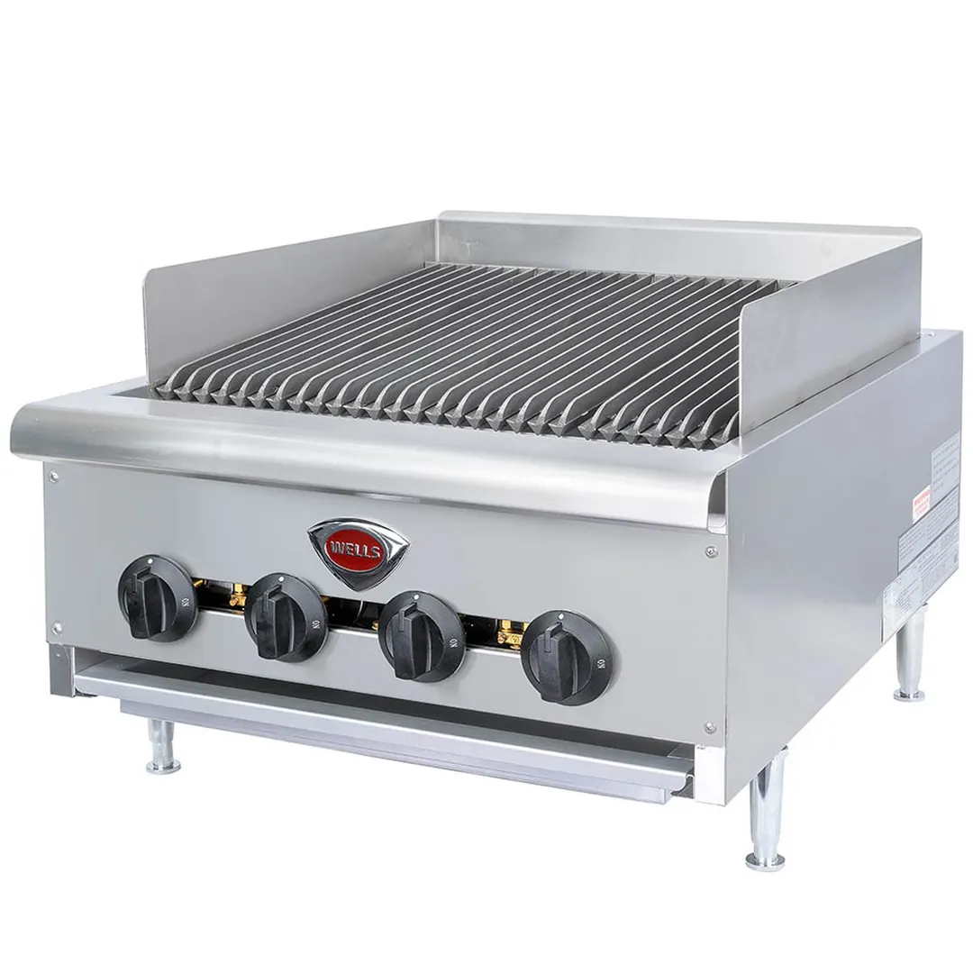 Wells HDCB-2430G 24" Countertop Heavy Duty Gas Radiant Charbroiler w/ (4) Burners, 80.000 BTU