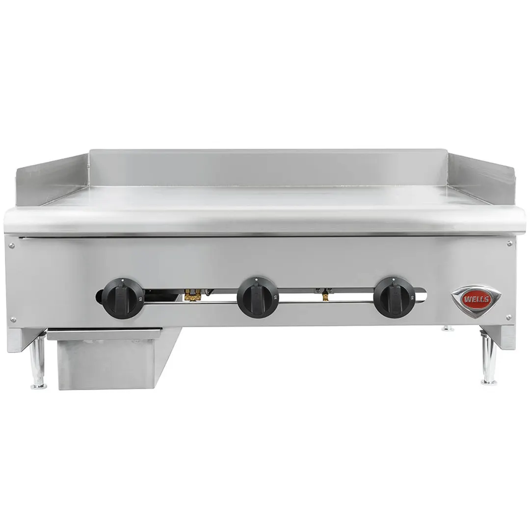 Wells HDG-3630G 36" Countertop Manual Gas Griddle, 3/4" Steel Plate, 90.000 BTU