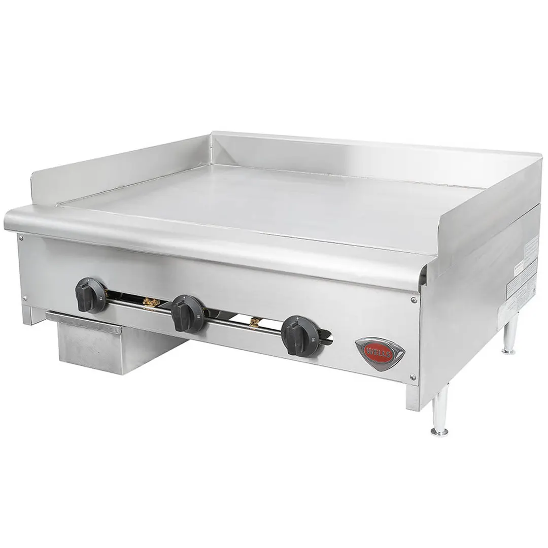 Wells HDG-3630G 36" Countertop Manual Gas Griddle, 3/4" Steel Plate, 90.000 BTU