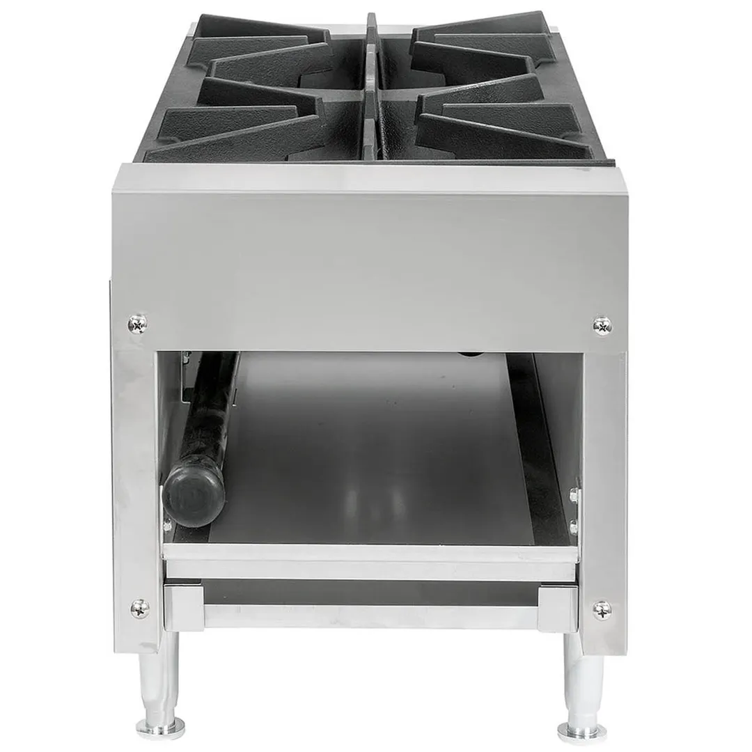 Wells HDHP-1230G 12" Countertop Gas Hotplate with (2) Burners, Manual Controls, 53.000 BTU