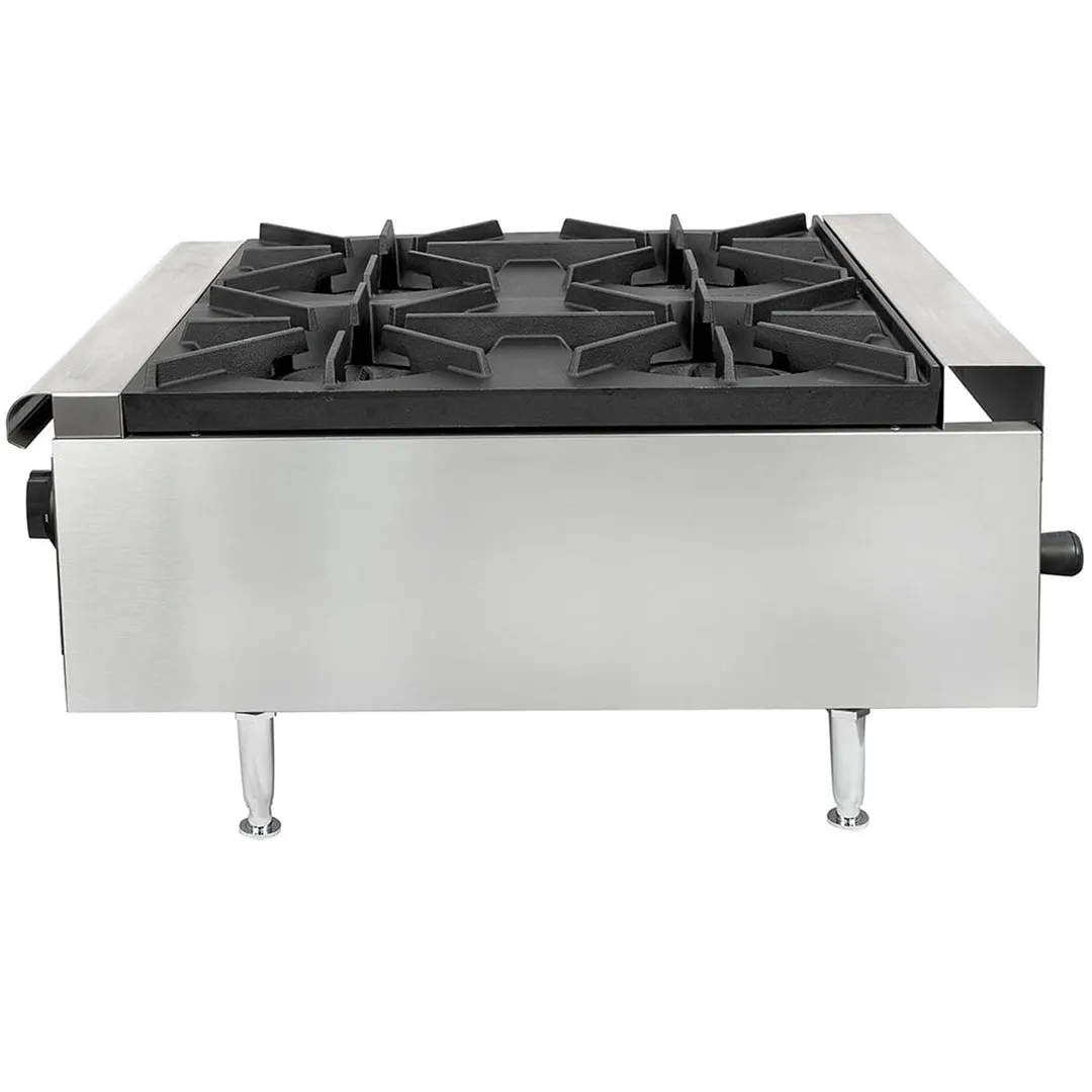 Wells HDHP-2430G 23" Countertop Gas Hotplate with (4) Burners, Manual Controls, 106.000 BTU