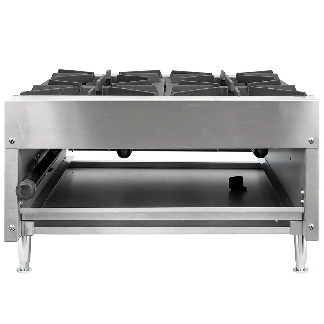 Wells HDHP-2430G 23" Countertop Gas Hotplate with (4) Burners, Manual Controls, 106.000 BTU