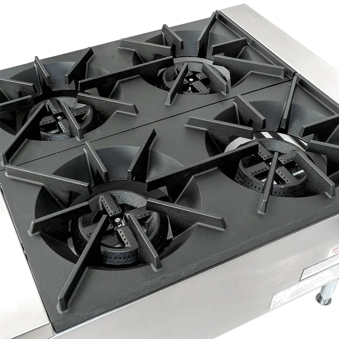 Wells HDHP-2430G 23" Countertop Gas Hotplate with (4) Burners, Manual Controls, 106.000 BTU