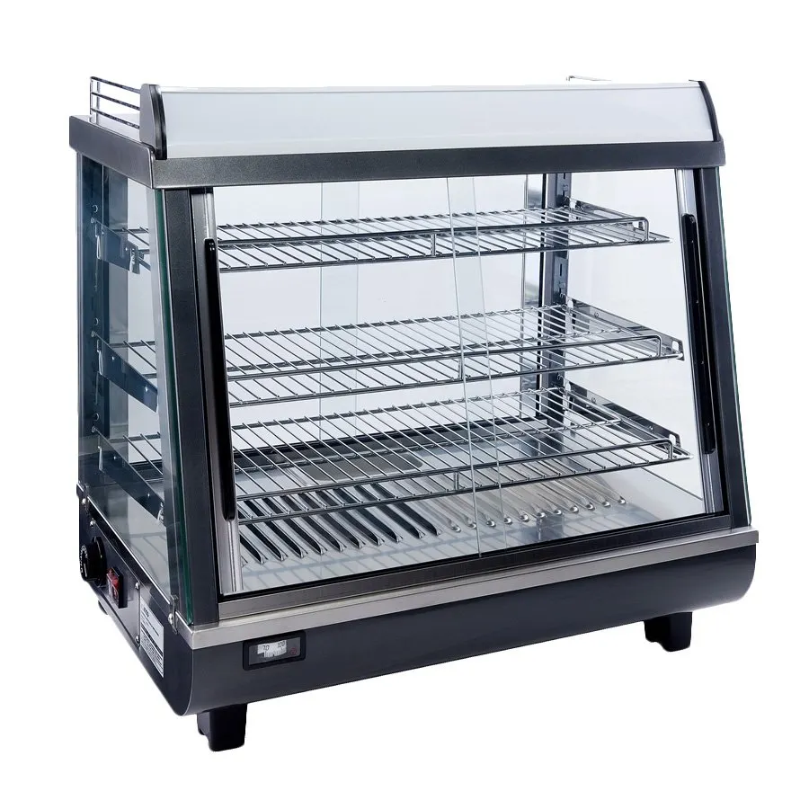 Winco HDM-26 Countertop Hot Food Display, 26½" width, 3 shelves, water pan, 4 doors 120V 1000W - Set